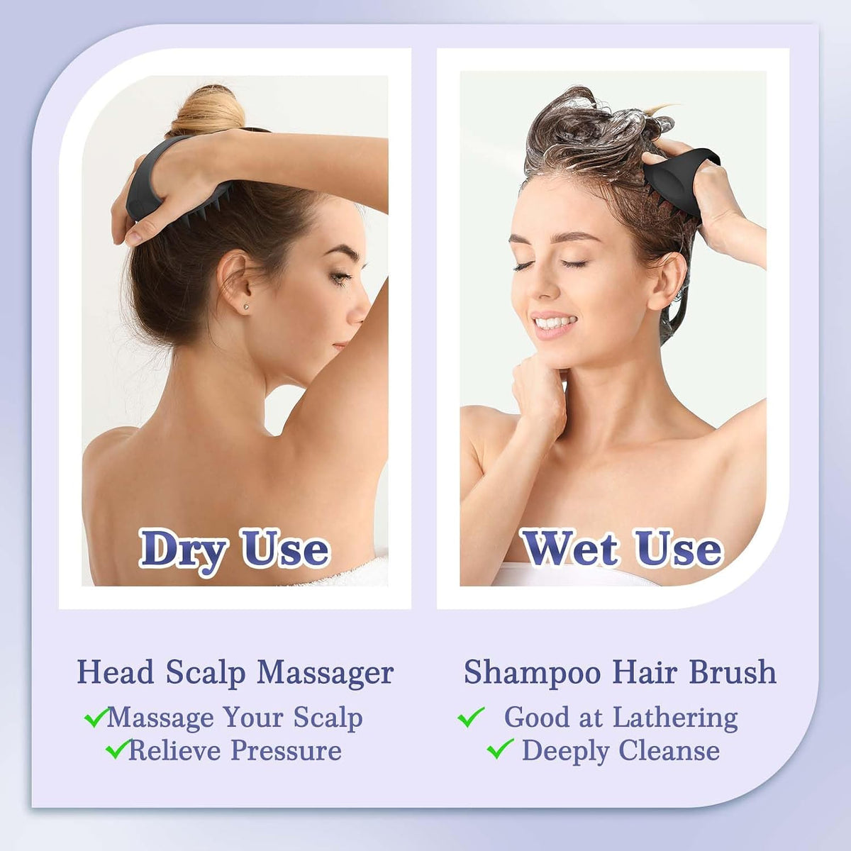 Large Hair Scalp Scrubber, One-Piece Silicone Scalp Massager