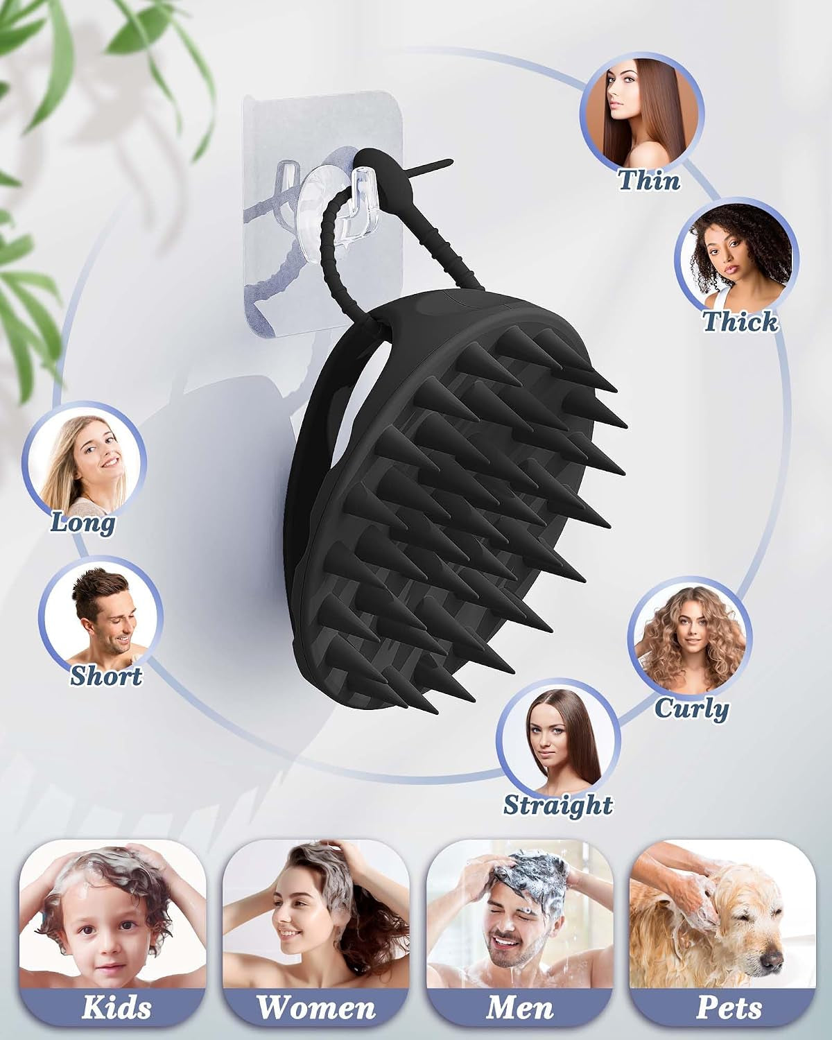 Large Hair Scalp Scrubber, One-Piece Silicone Scalp Massager