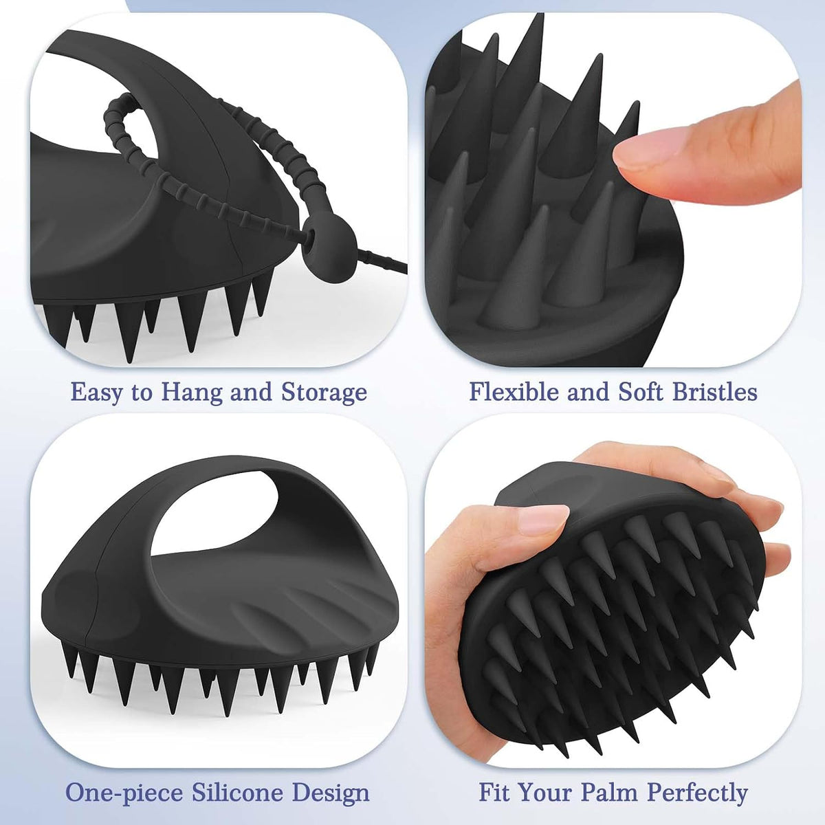 Large Hair Scalp Scrubber, One-Piece Silicone Scalp Massager